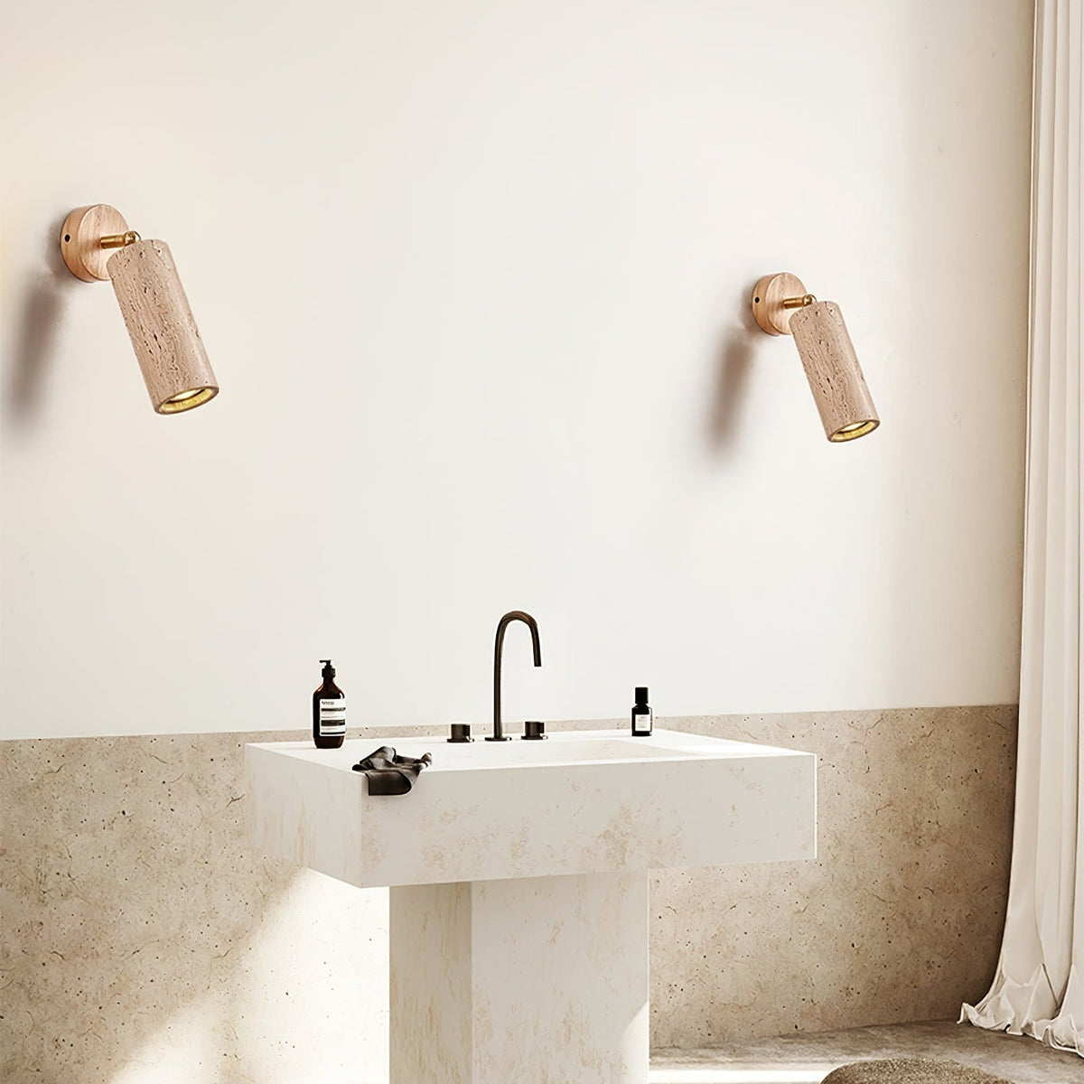 Erzorus Minimalist Travertine Wall Light