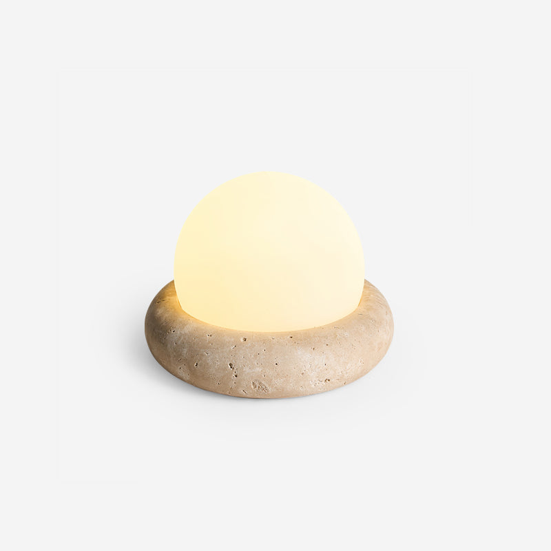 Riita Travertine Globe Table Lamp Mini Maga - Neutral Decor