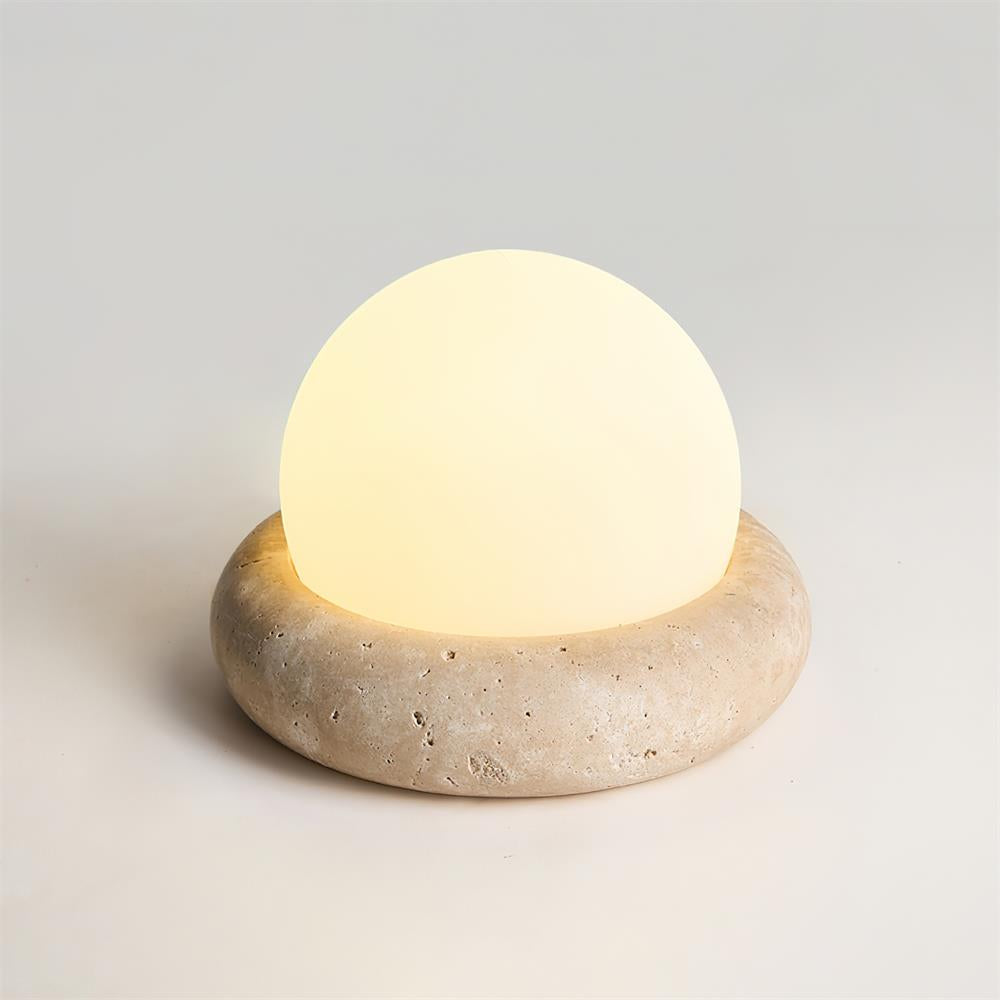 Riita Travertine Globe Table Lamp Mini Maga - Neutral Decor
