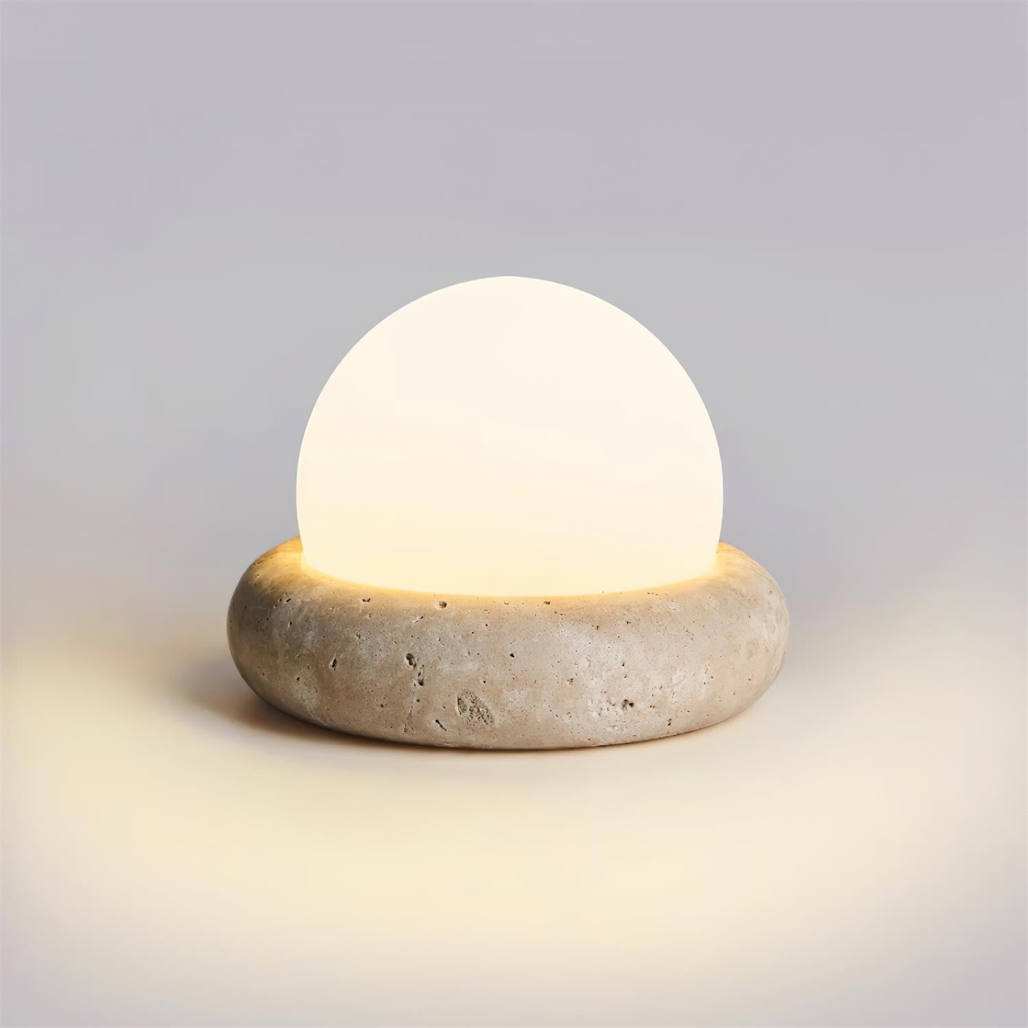 Riita Travertine Globe Table Lamp Mini Maga - Neutral Decor