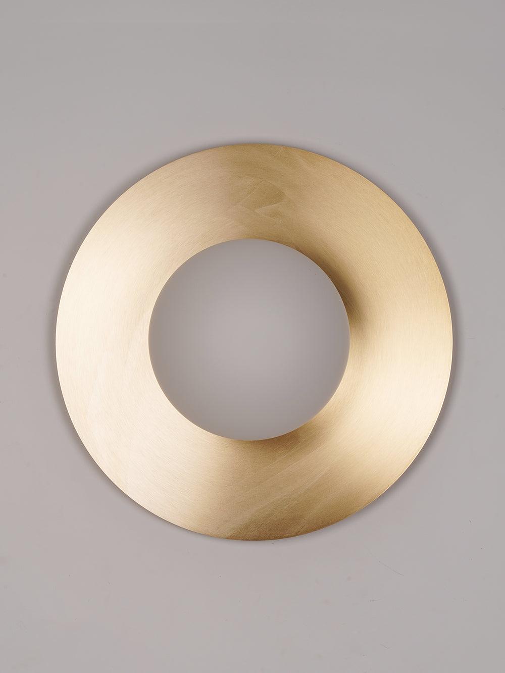 Elem Modern Minimalist Round Art Brass Glass Wall Lamp
