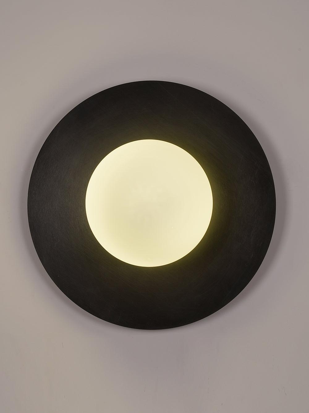 Elem Modern Minimalist Round Art Brass Glass Wall Lamp