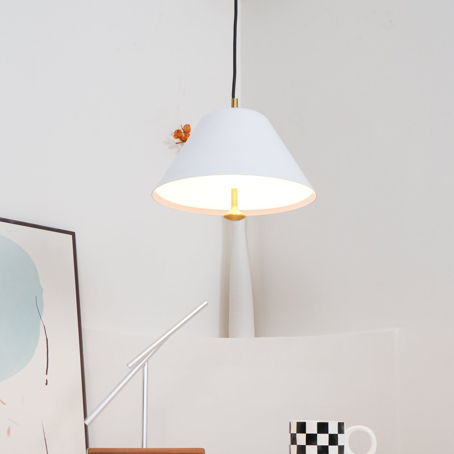 Evir Pendant Lamp Bell Glass Brass Minimalist