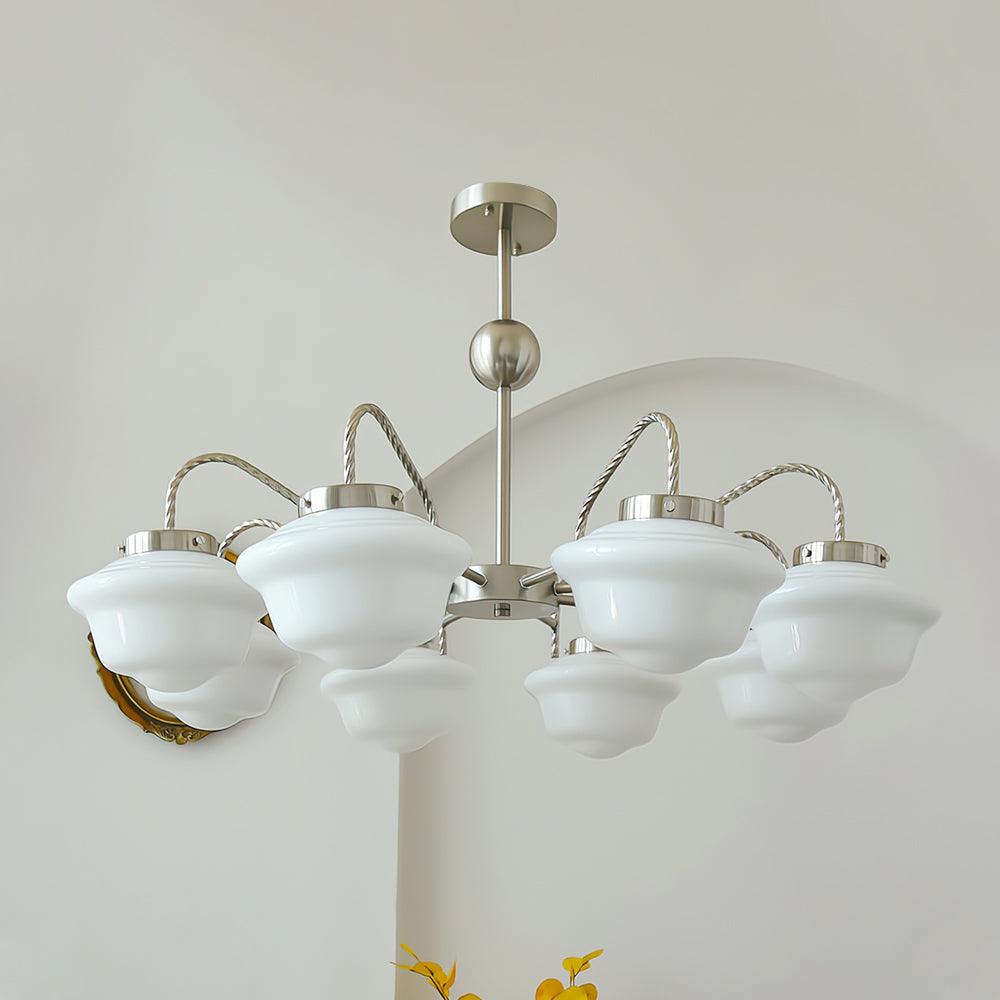 Curinel Vintage Chrome Glass Chandelier