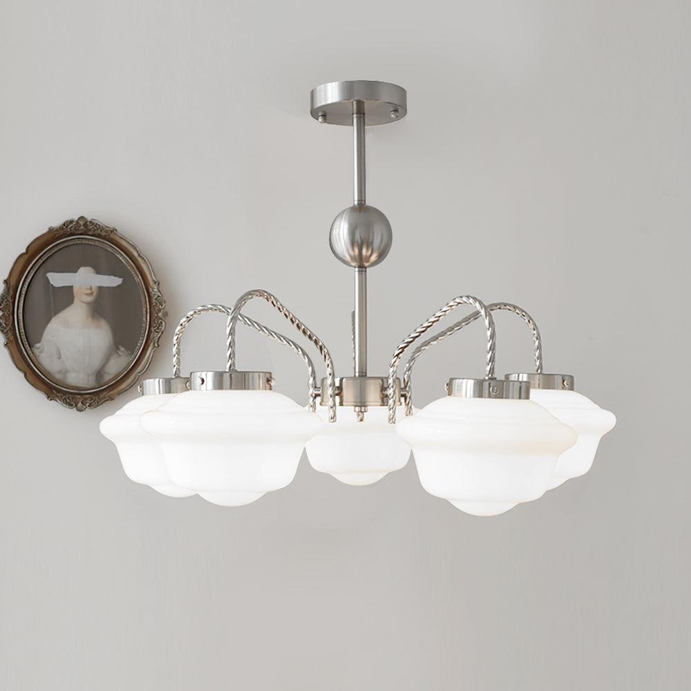 Curinel Vintage Chrome Glass Chandelier