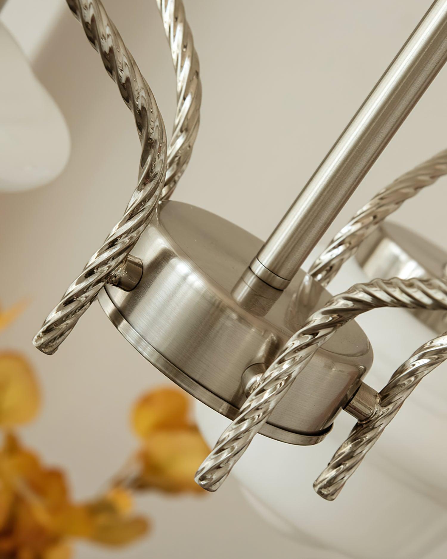Curinel Vintage Chrome Glass Chandelier
