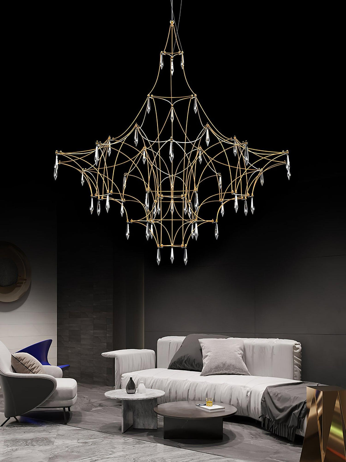 Cyrorella Chandelier Stainless Crystal Net