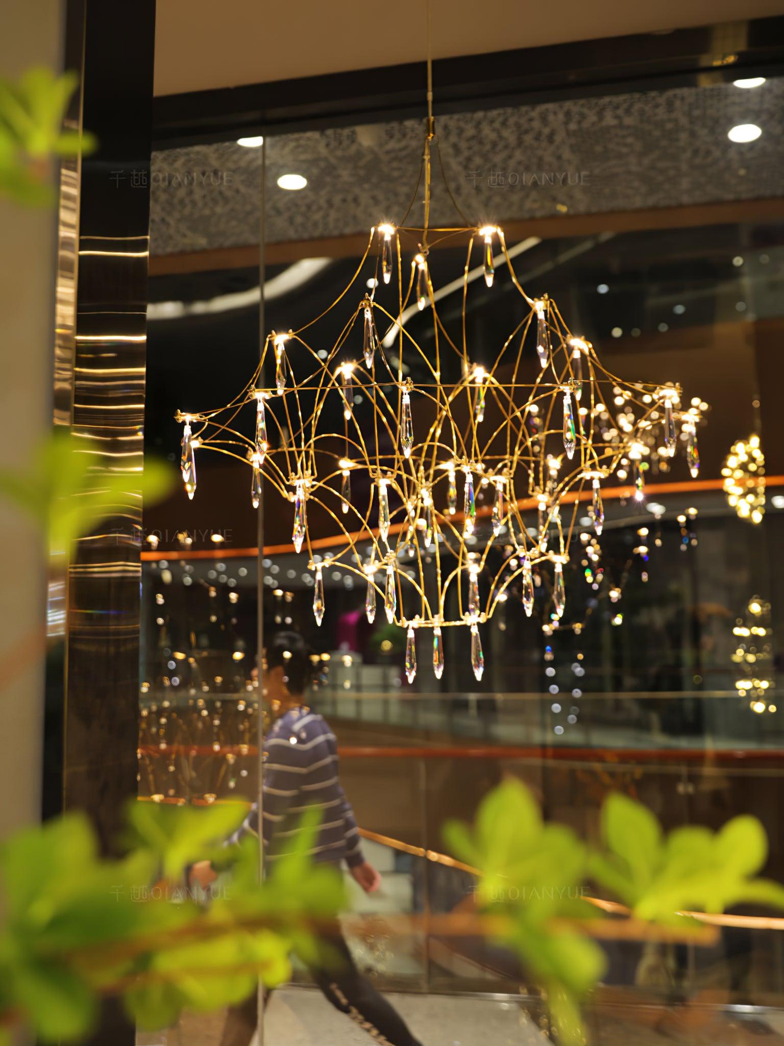 Cyrorella Chandelier Stainless Crystal Net