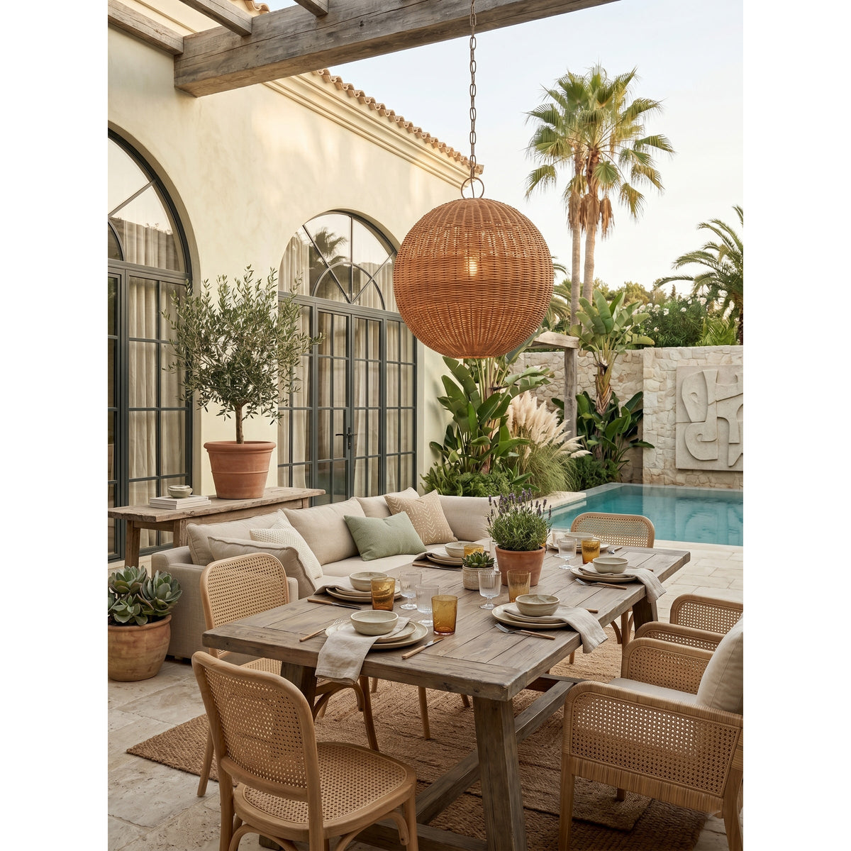 Ravisaya Rattan Round Pendant Lamp