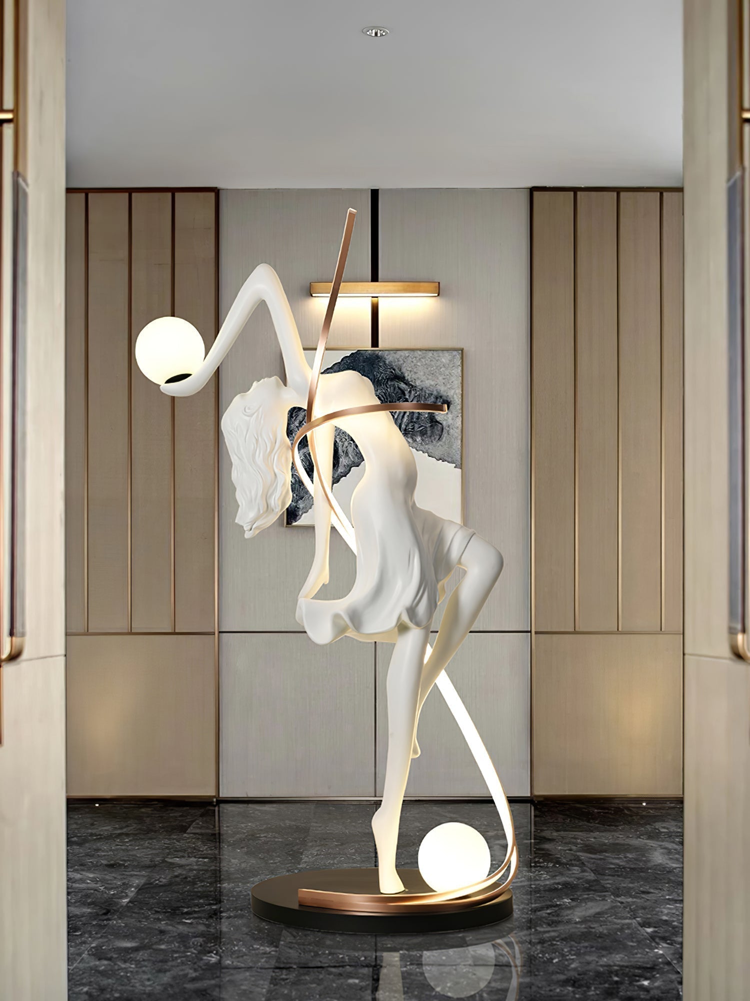 Mirorelia Floor Lamp Goddess Statue Elegant