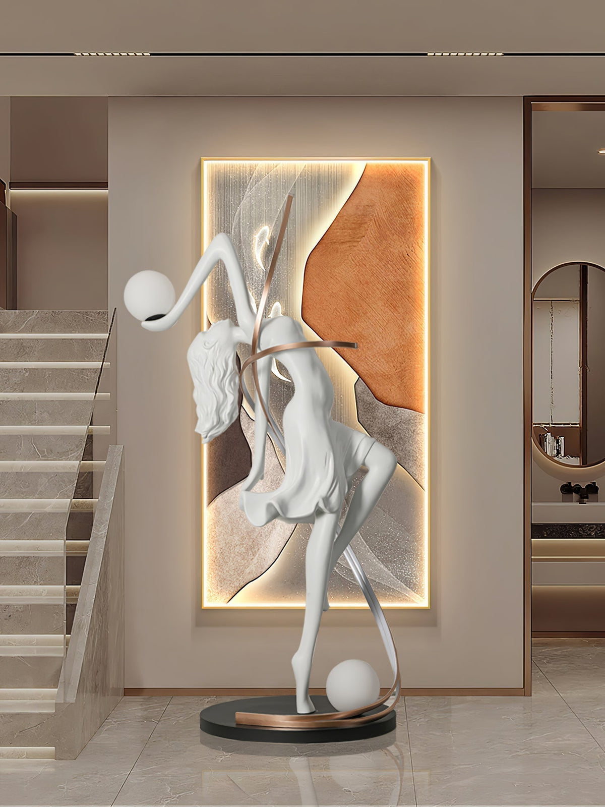 Mirorelia Floor Lamp Goddess Statue Elegant