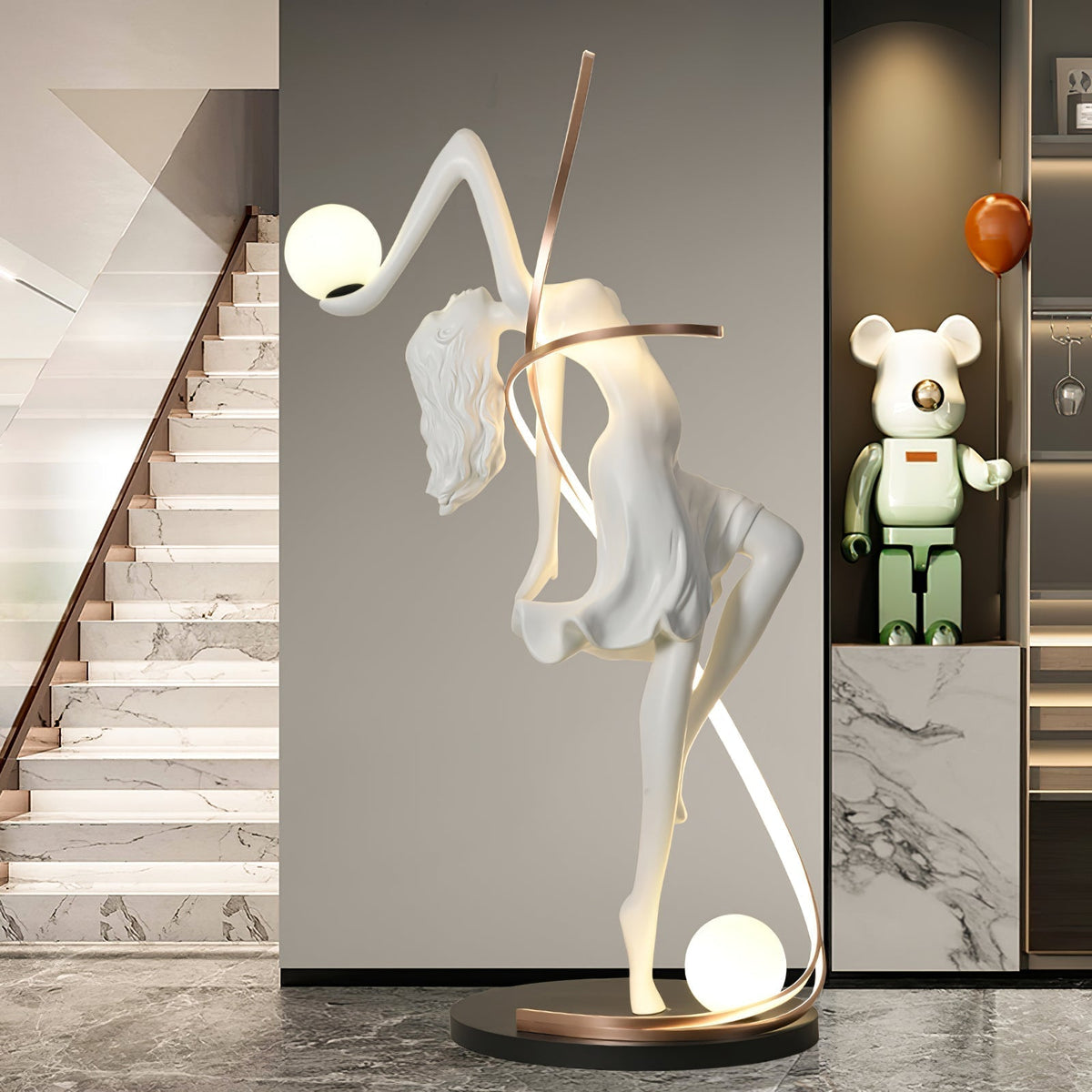 Mirorelia Floor Lamp Goddess Statue Elegant