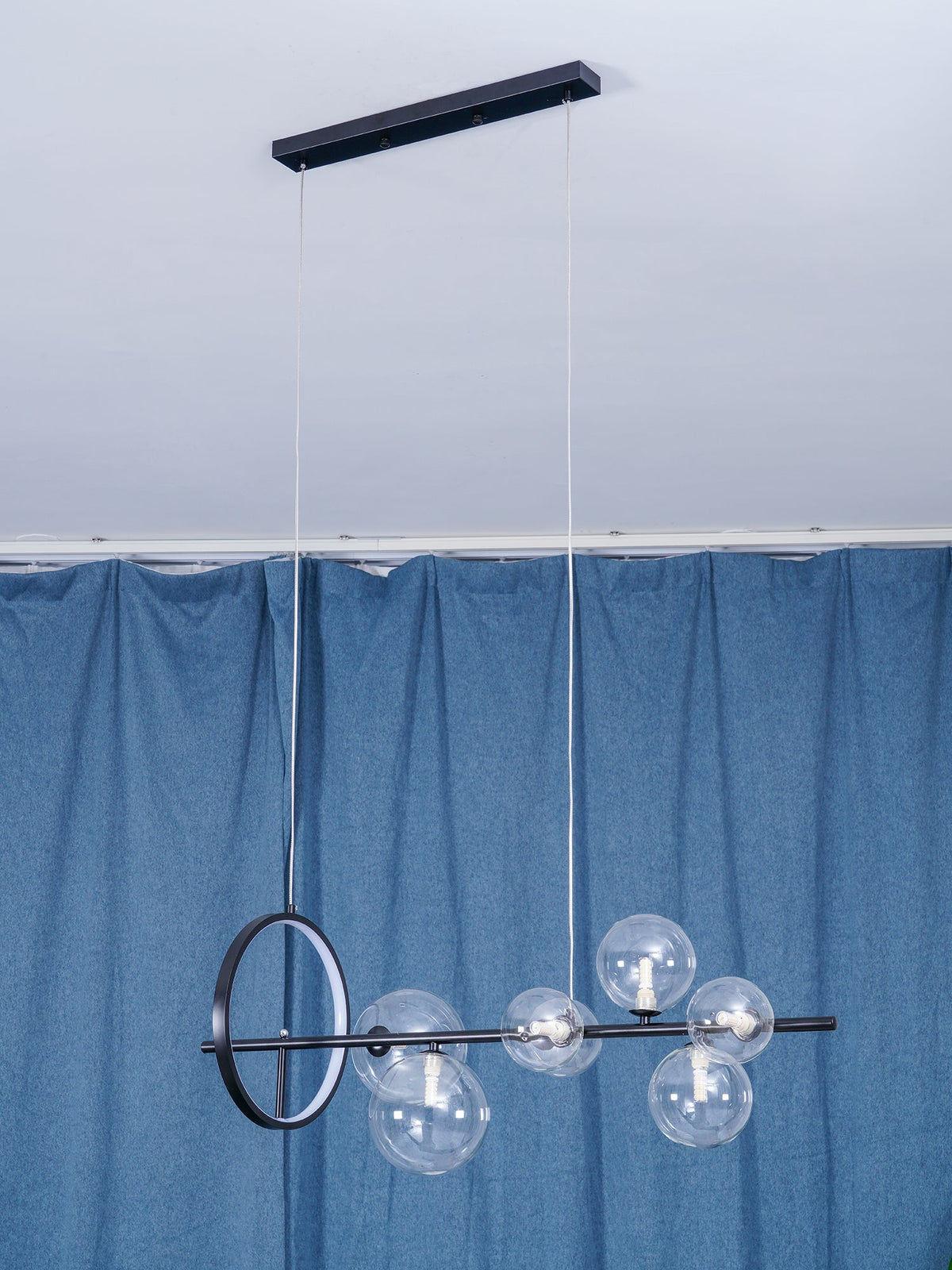 Edvane Chandelier Glass Bubble Nordic Black LED