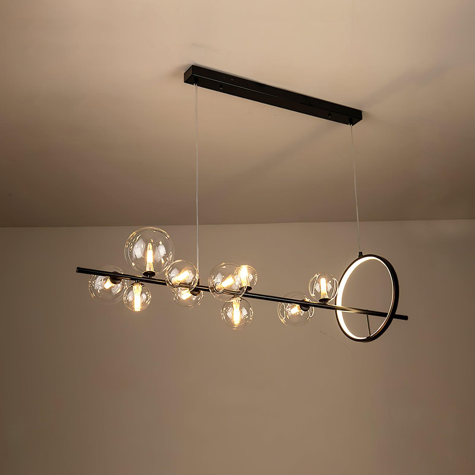 Edvane Chandelier Glass Bubble Nordic Black LED