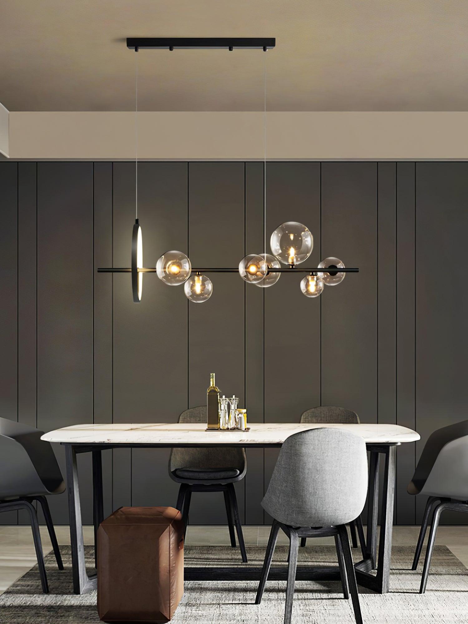 Edvane Chandelier Glass Bubble Nordic Black LED