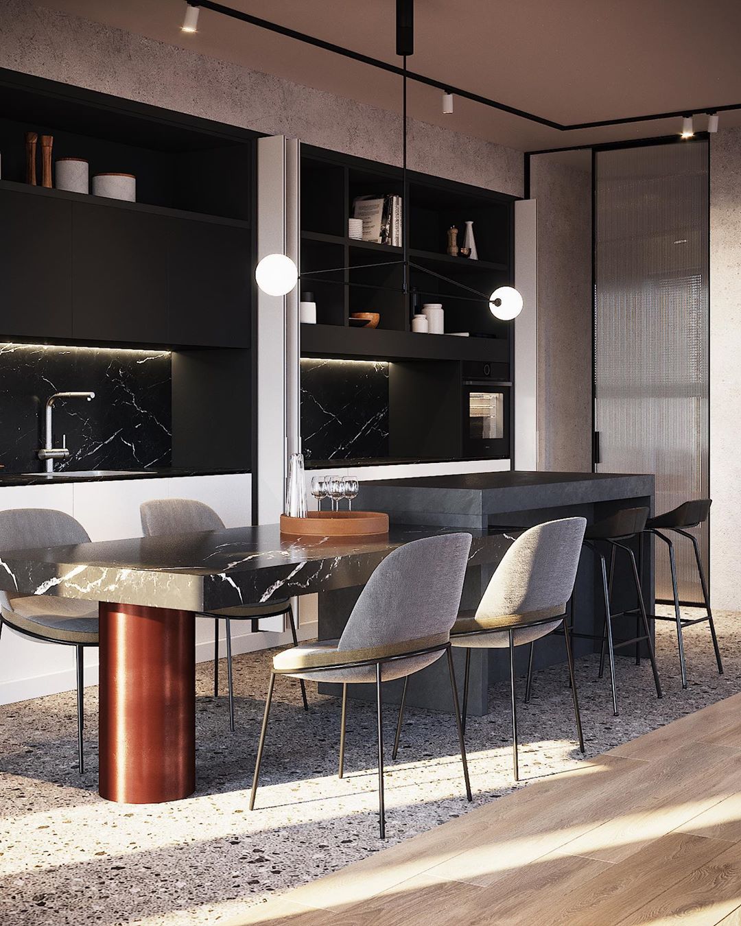 Viraiseon Chandelier Mobile Black Minimalist