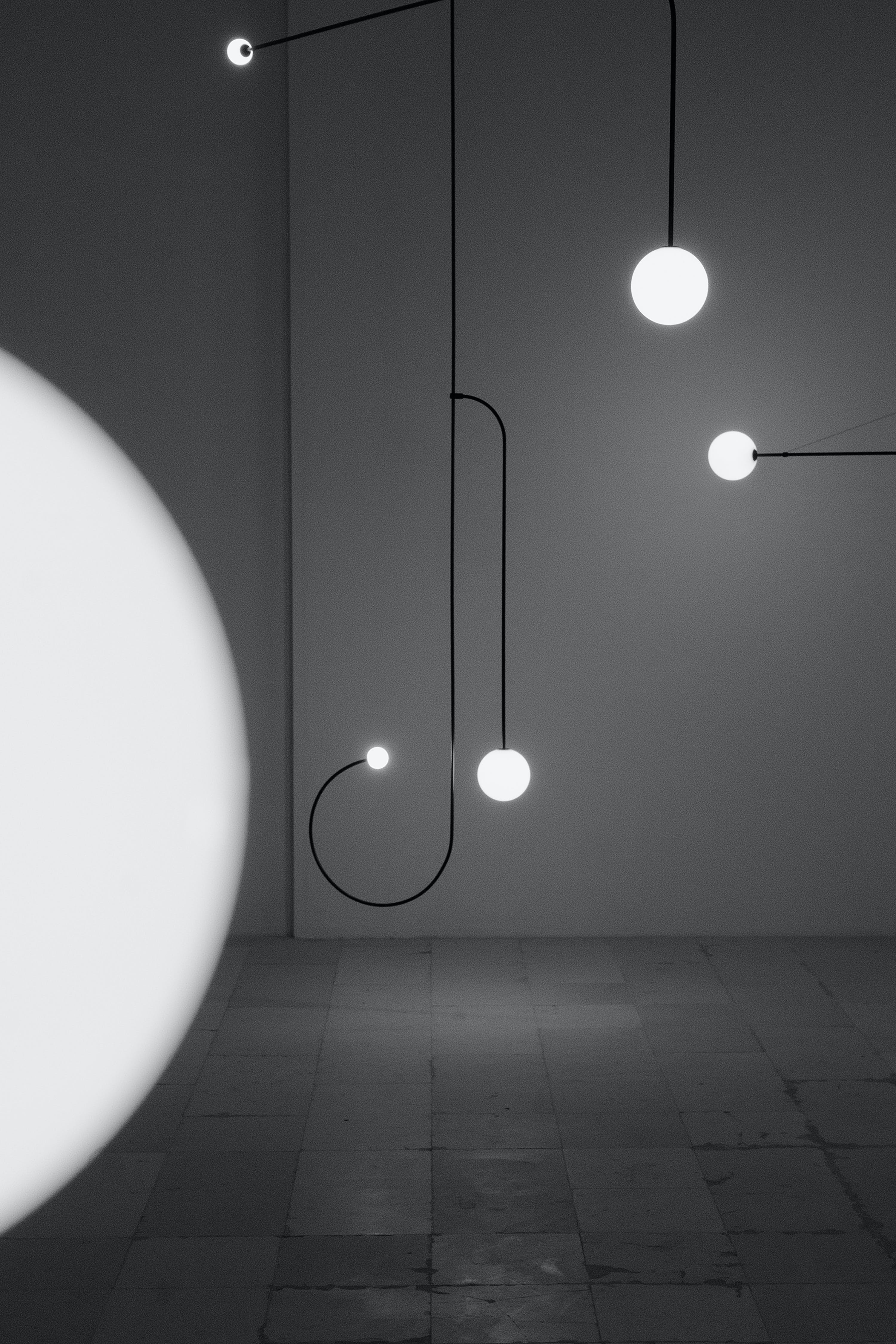 Viraiseon Chandelier Mobile Black Minimalist