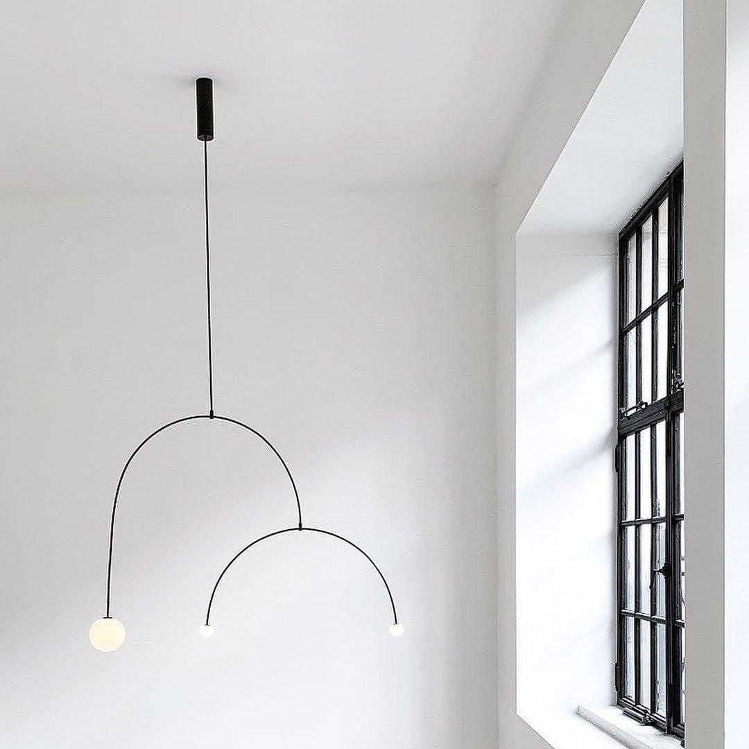 Viraiseon Chandelier Mobile Black Minimalist