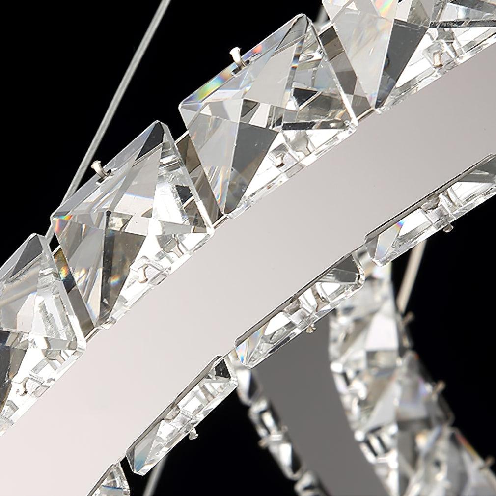 Luxisine Chandelier Crystal Double C Modern Silver 2-Ring