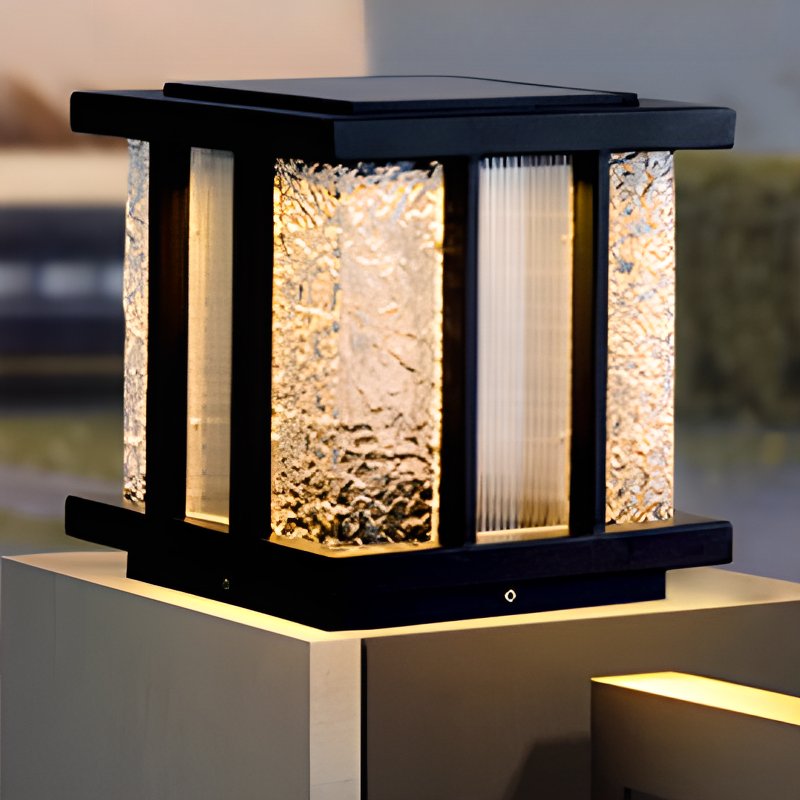 Rild Modern Cube Glass Solar Outdoor Light