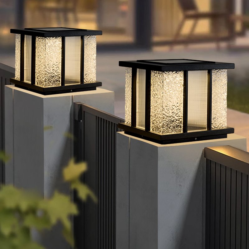 Rild Modern Cube Glass Solar Outdoor Light