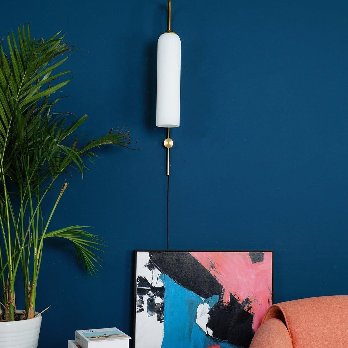 Conrad Modern Glass Plug-In Wall Lamp