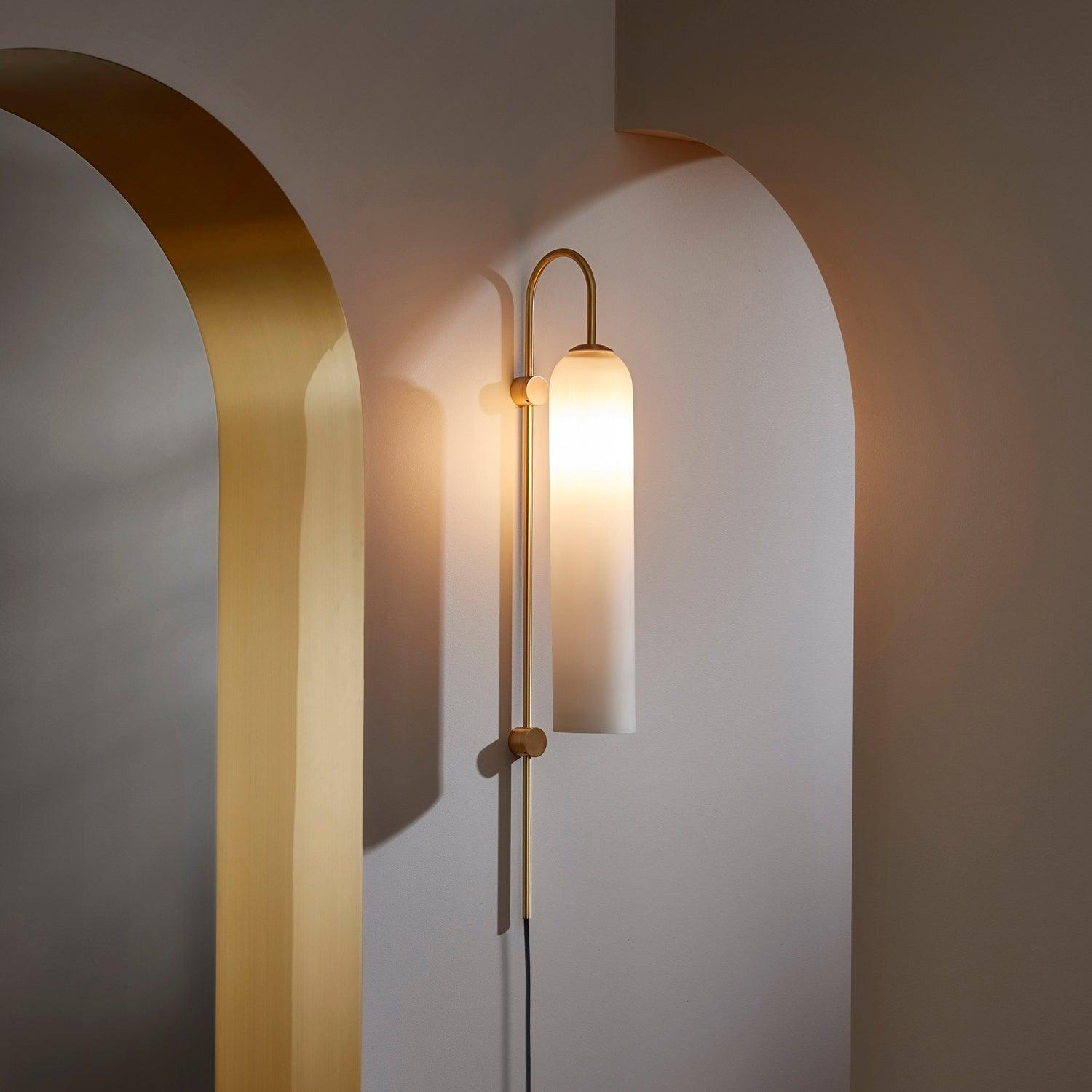 Conrad Modern Glass Plug-In Wall Lamp