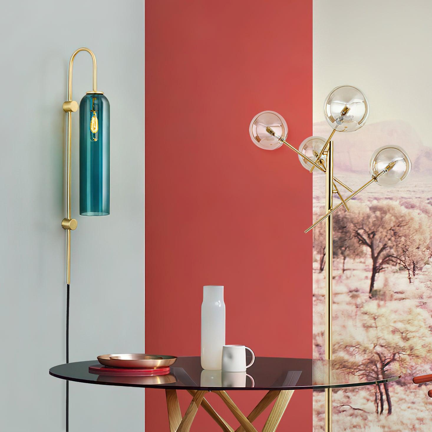 Conrad Modern Glass Plug-In Wall Lamp