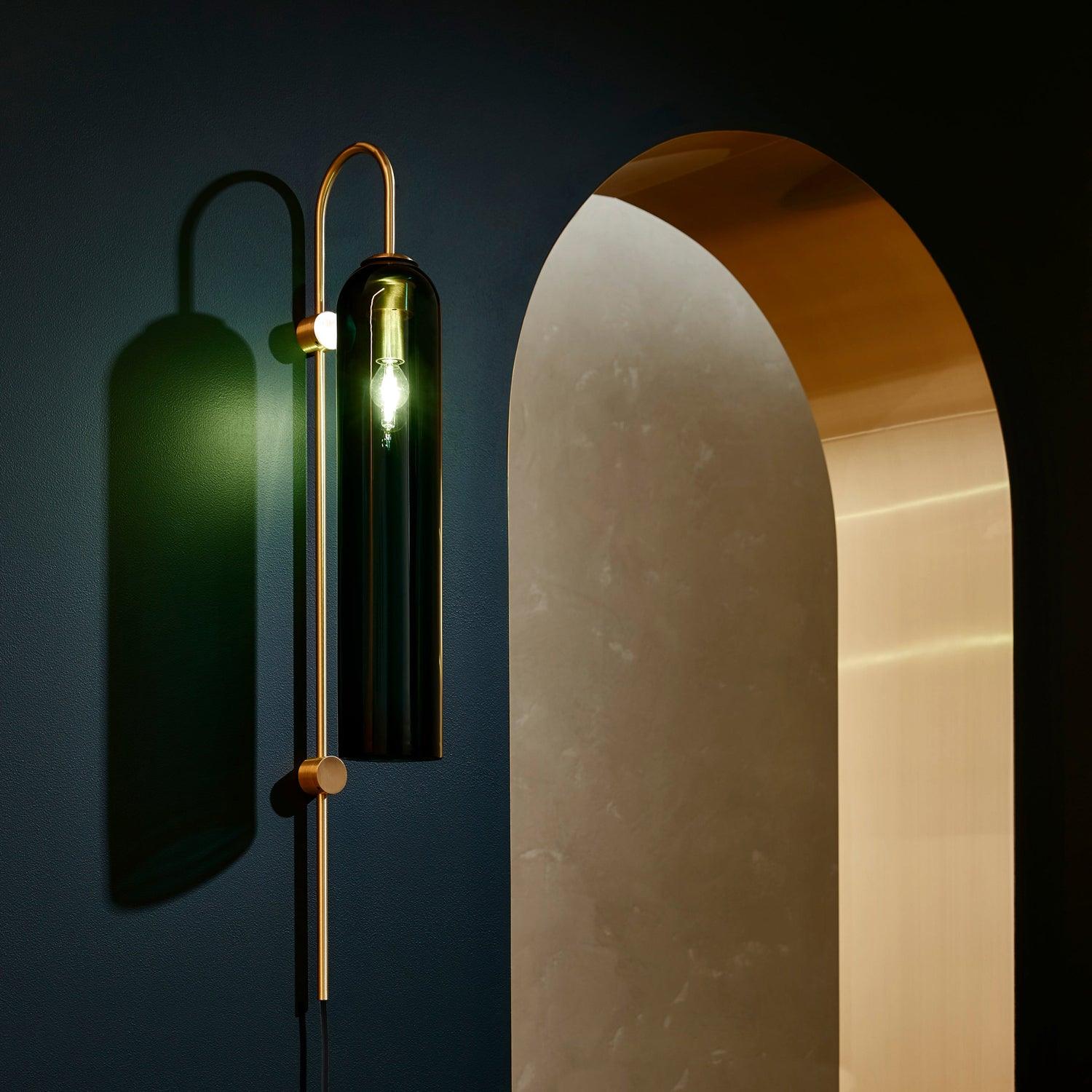 Conrad Modern Glass Plug-In Wall Lamp