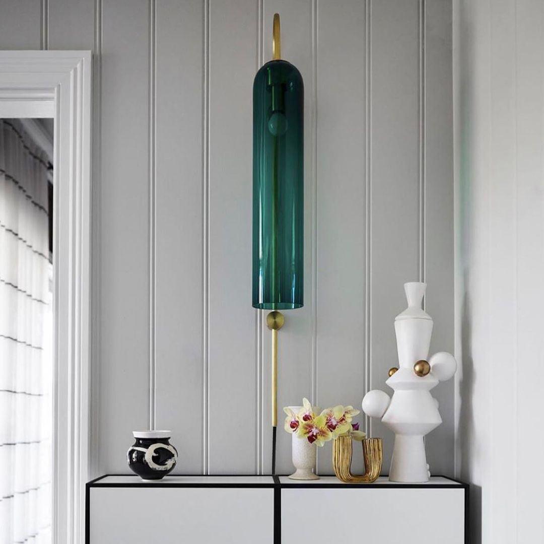 Conrad Modern Glass Plug-In Wall Lamp
