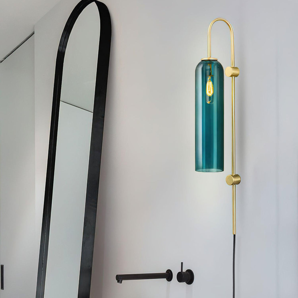 Conrad Modern Glass Plug-In Wall Lamp