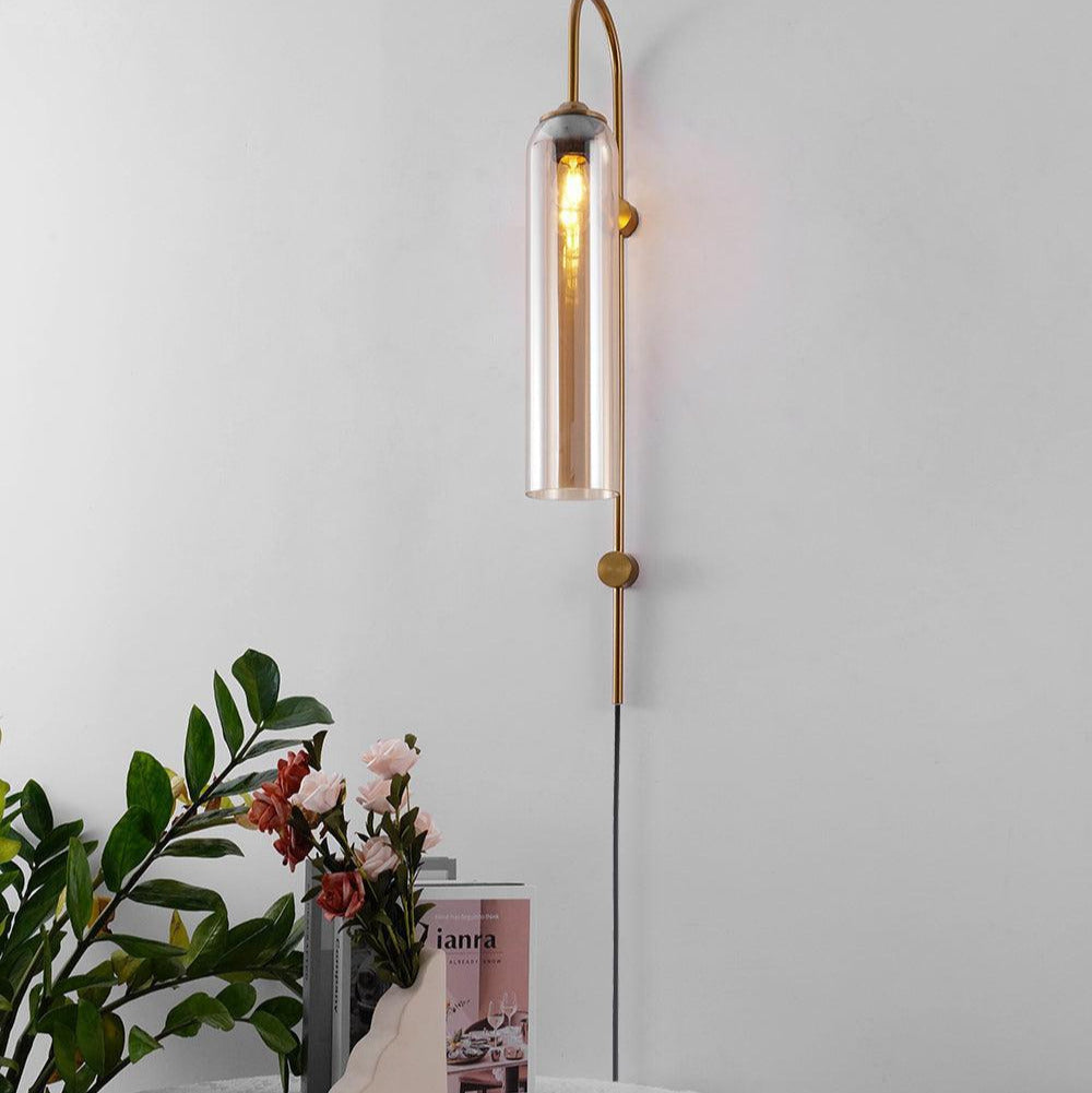 Conrad Modern Glass Plug-In Wall Lamp