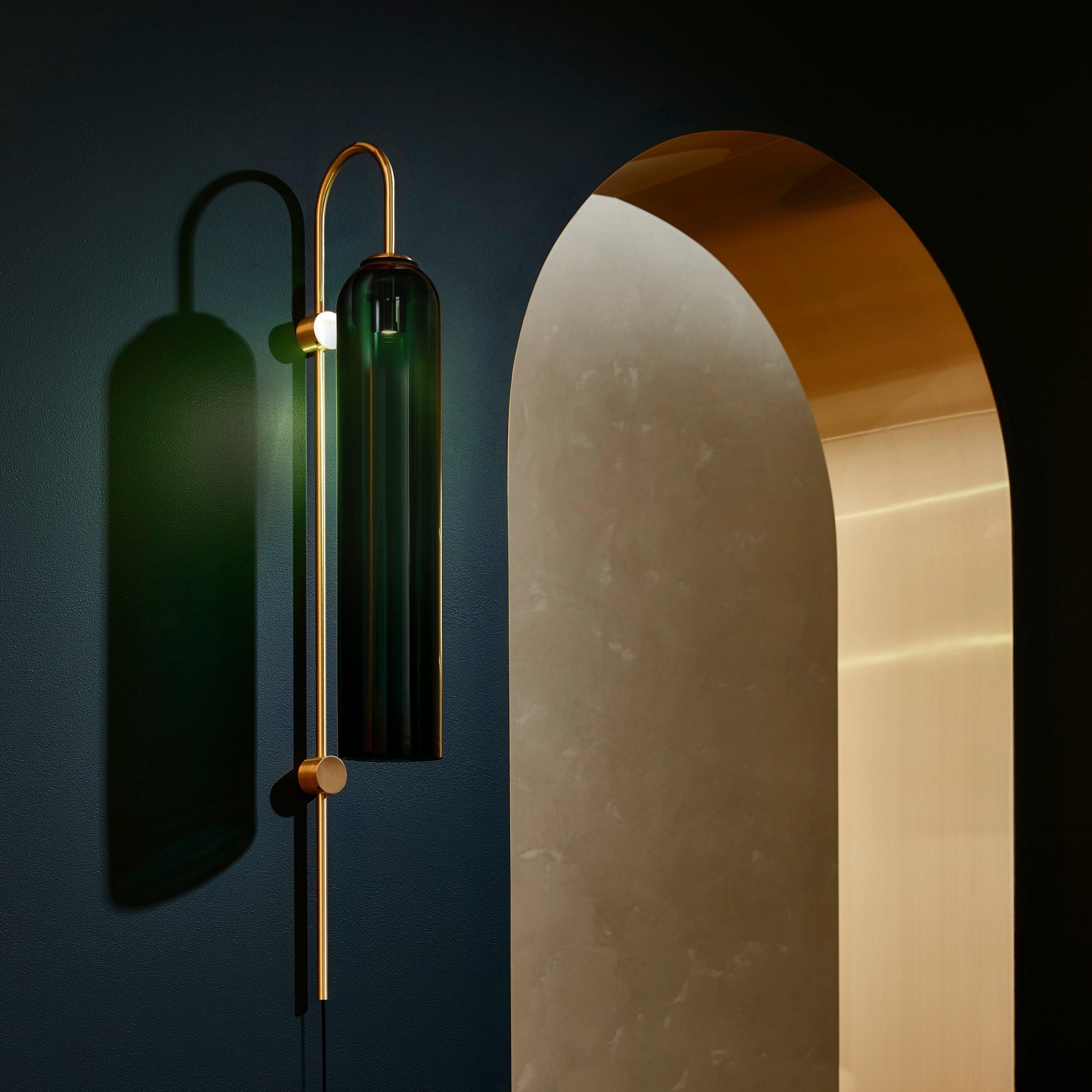 Conrad Modern Glass Plug-In Wall Lamp