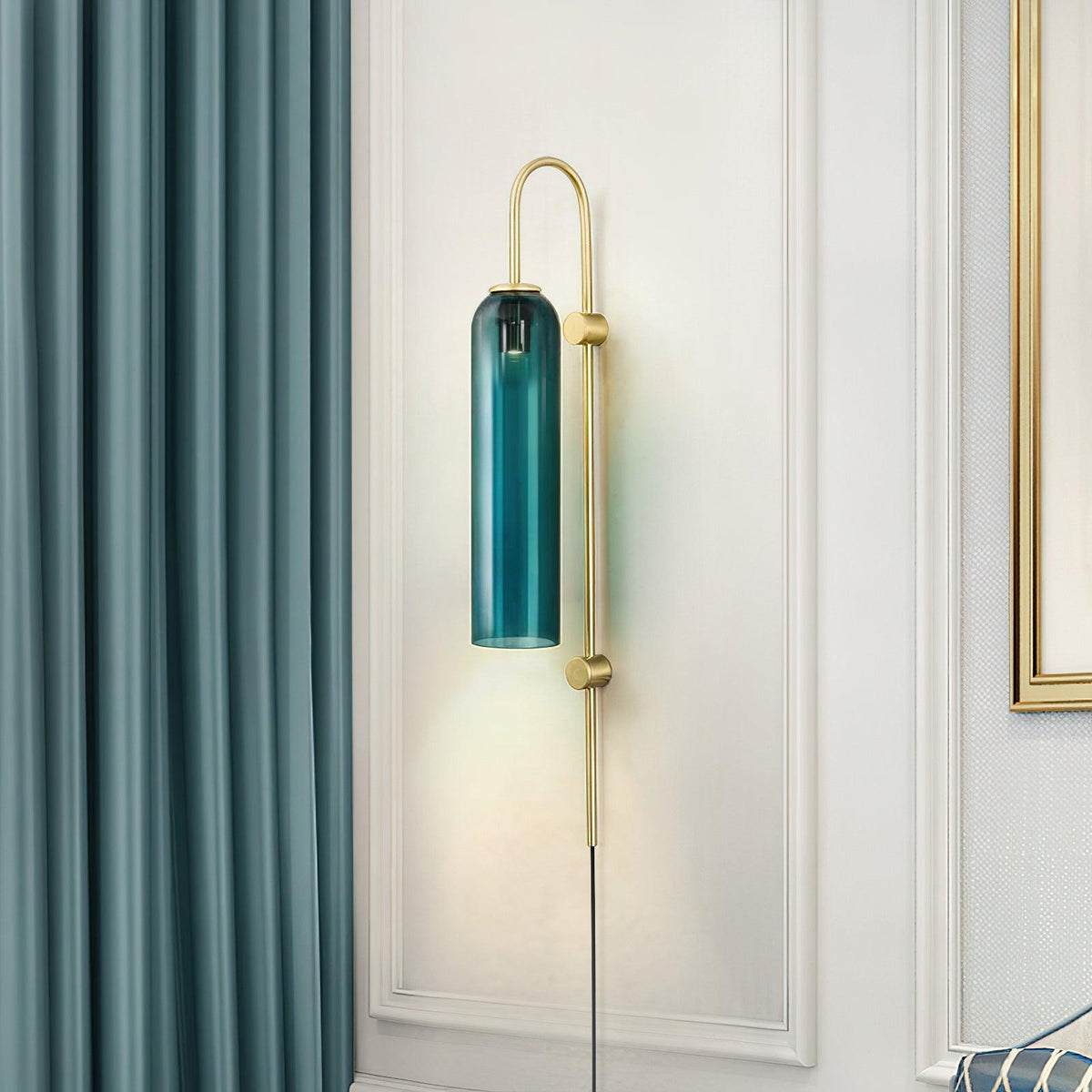 Conrad Modern Glass Plug-In Wall Lamp