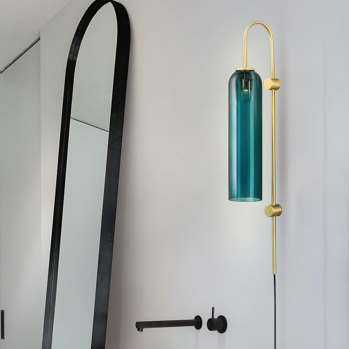 Conrad Modern Glass Plug-In Wall Lamp