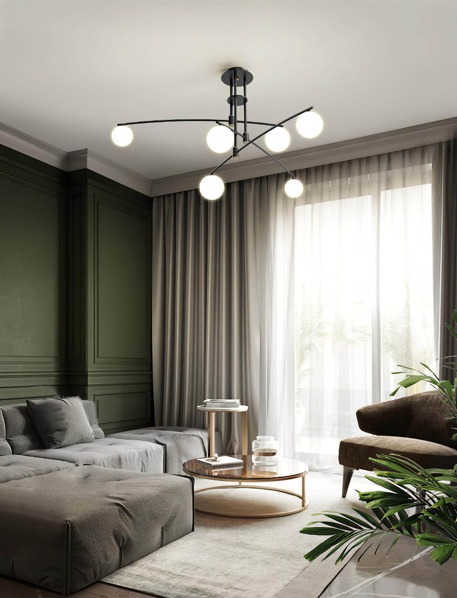 Lustra Chandelier Long Arm Modern 6-Light - Neutral Decor