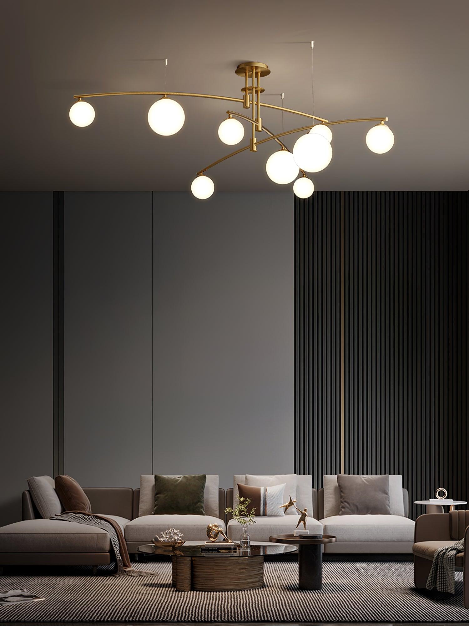 Lustra Chandelier Long Arm Modern 6-Light - Neutral Decor