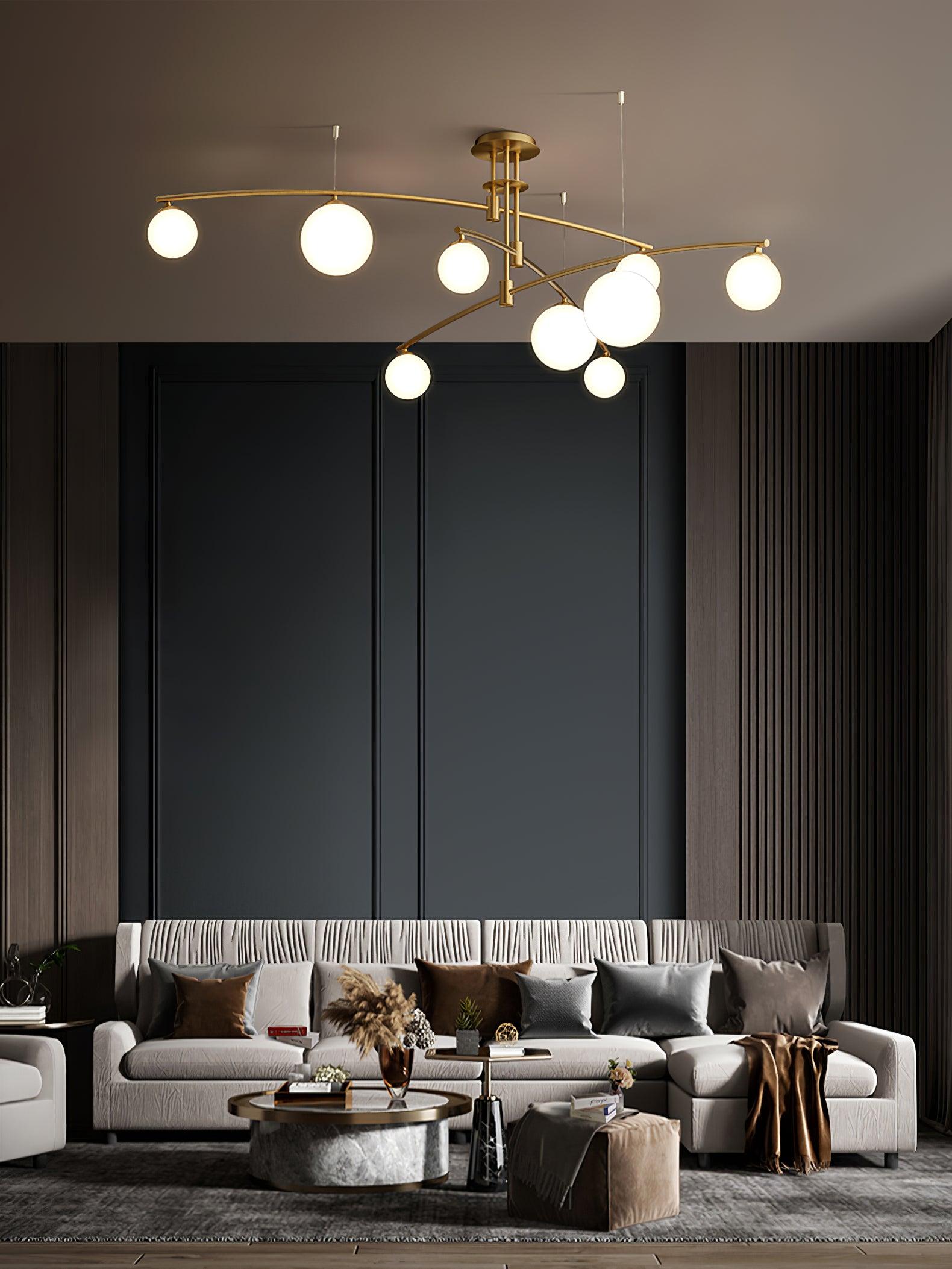 Lustra Chandelier Long Arm Modern 6-Light - Neutral Decor