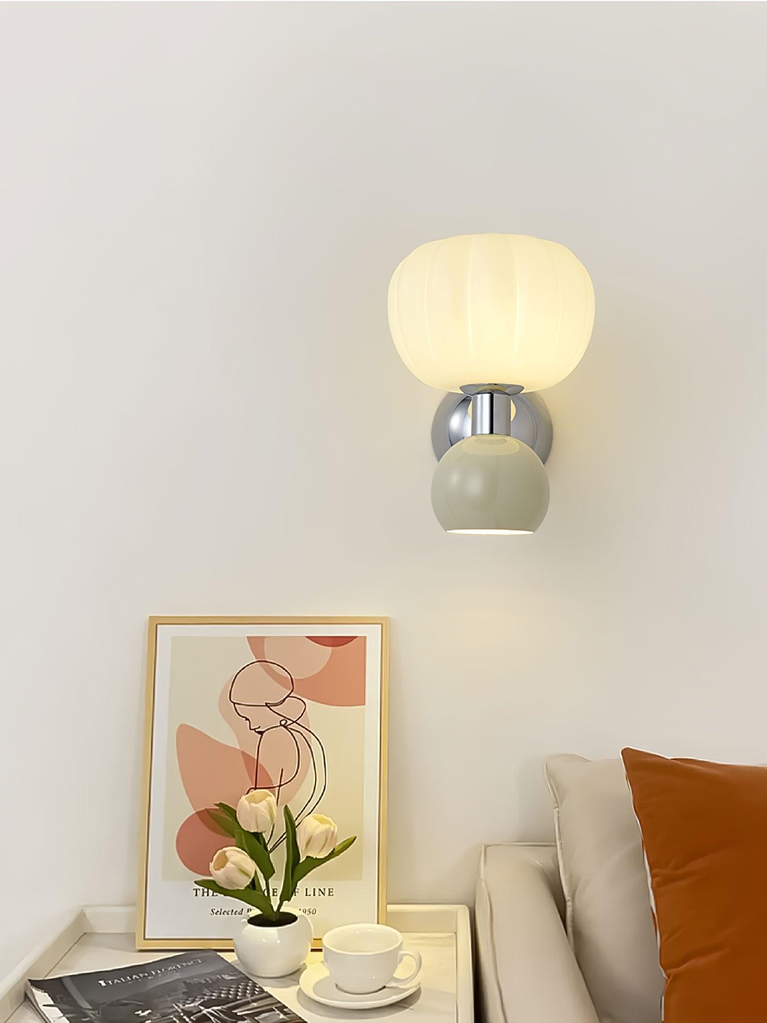 Jorvin Nordic Art Cream Plastic Sconce Wall lamp
