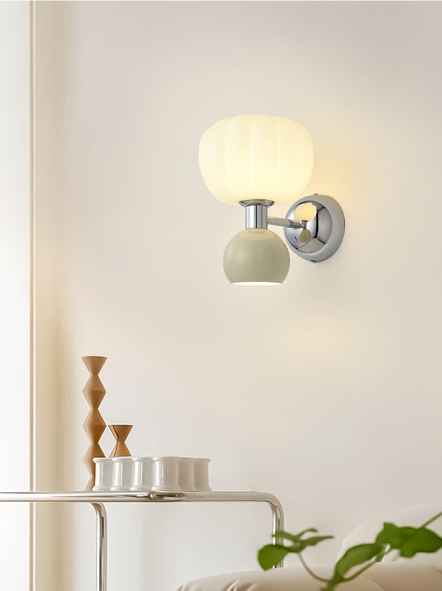 Jorvin Nordic Art Cream Plastic Sconce Wall lamp