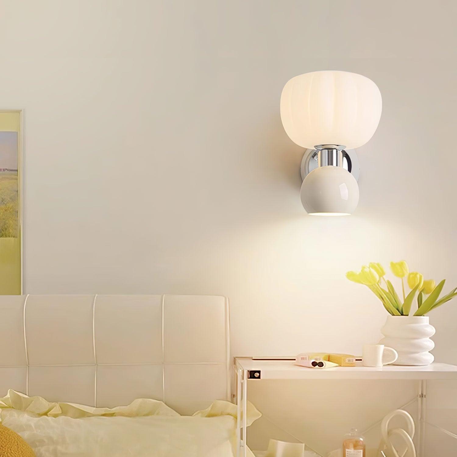 Jorvin Nordic Art Cream Plastic Sconce Wall lamp