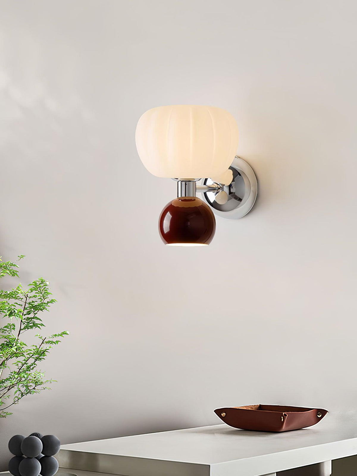 Jorvin Nordic Art Cream Plastic Sconce Wall lamp