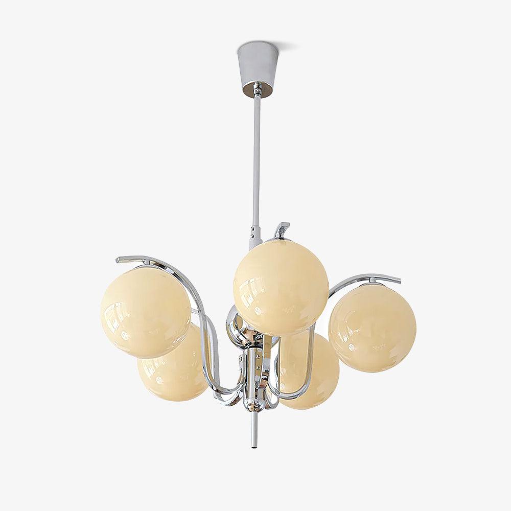 Eiroaria Chandelier Chrome Glass Modo Deco Elegant