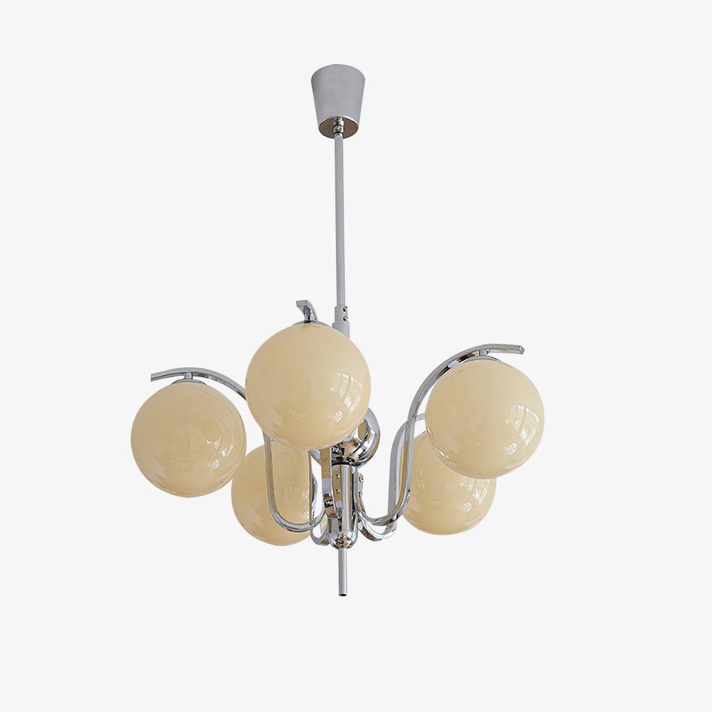 Eiroaria Chandelier Chrome Glass Modo Deco Elegant