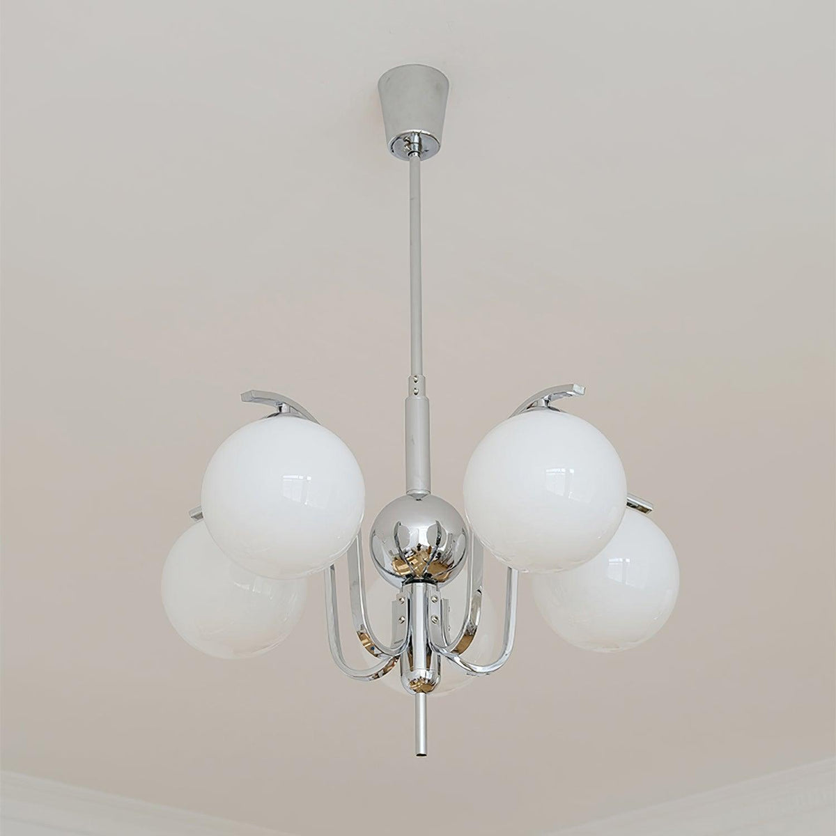 Eiroaria Chandelier Chrome Glass Modo Deco Elegant
