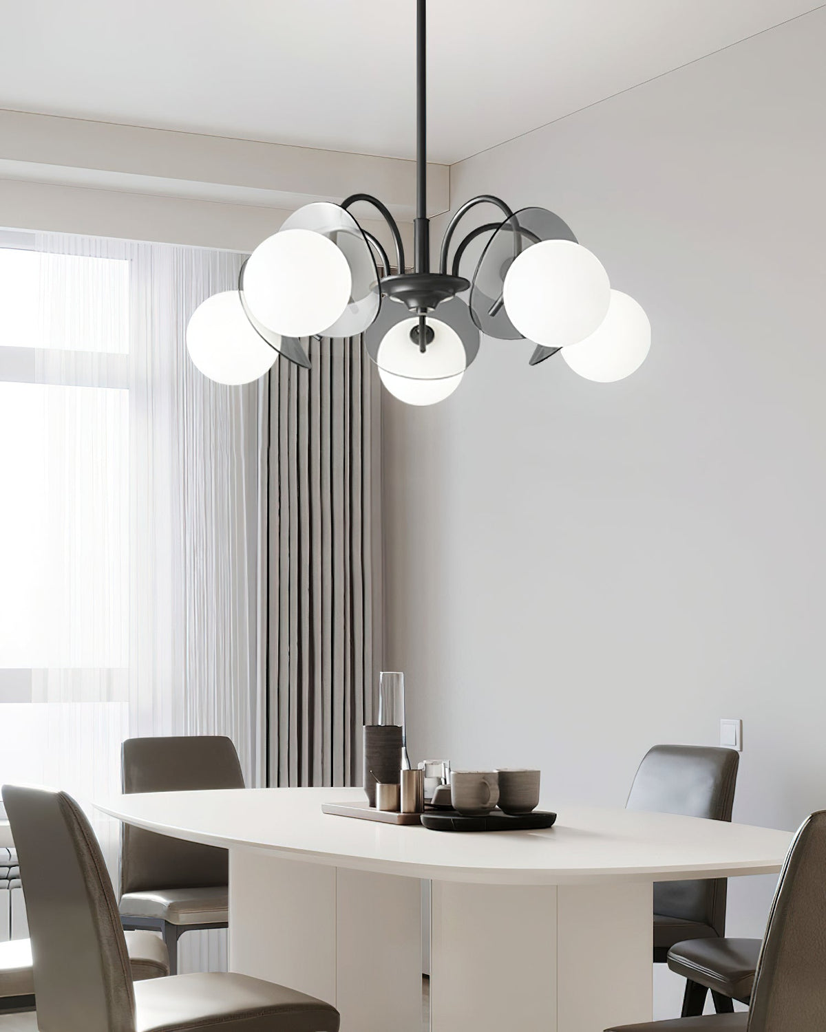 Seliselle Chandelier Globe Arm Sculptural
