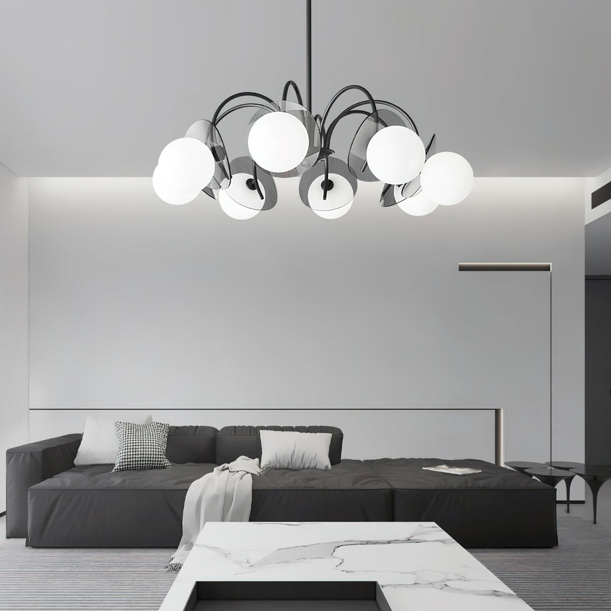 Seliselle Chandelier Globe Arm Sculptural