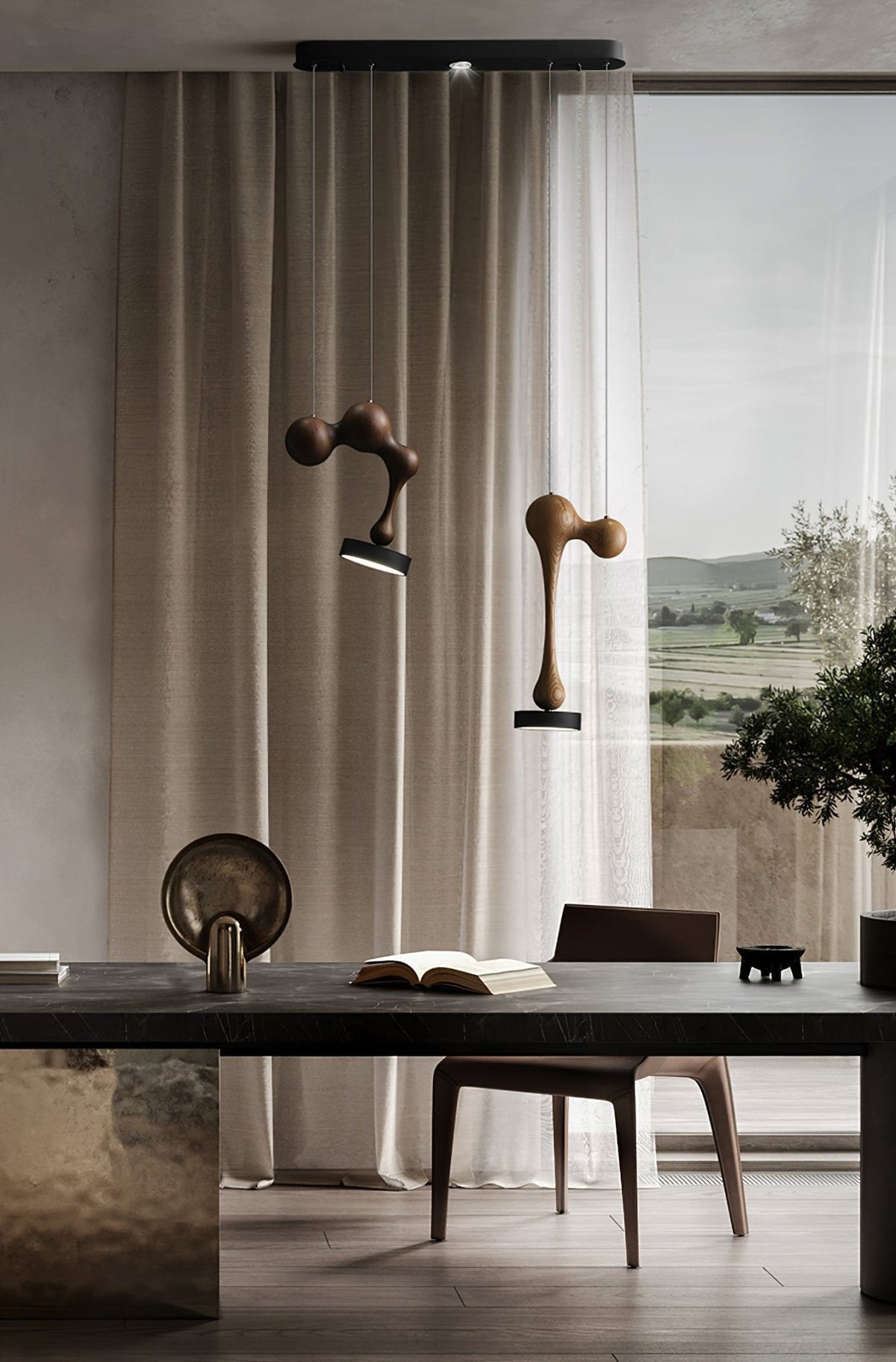 Drovia Rustic Wooden Pendant Light
