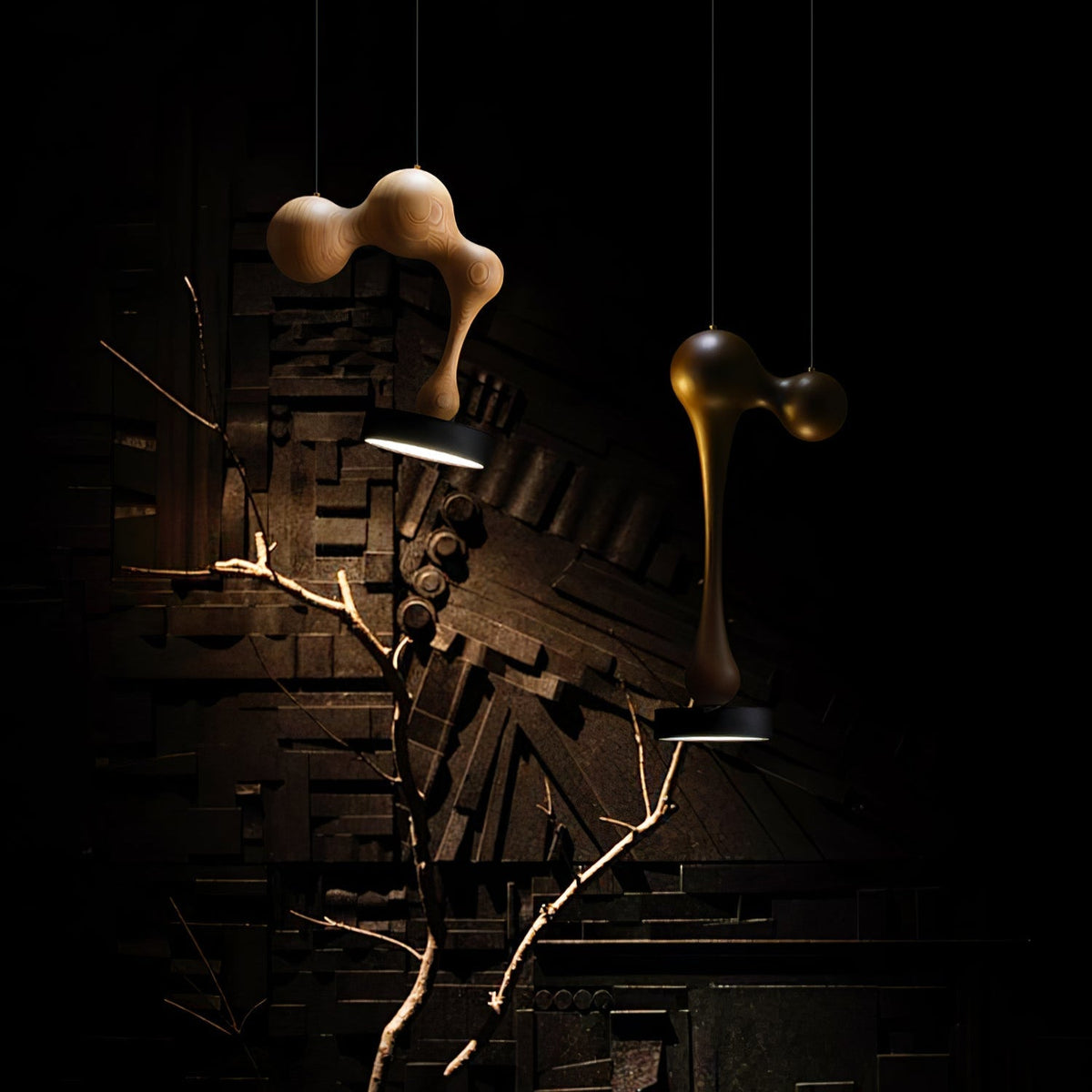 Drovia Rustic Wooden Pendant Light