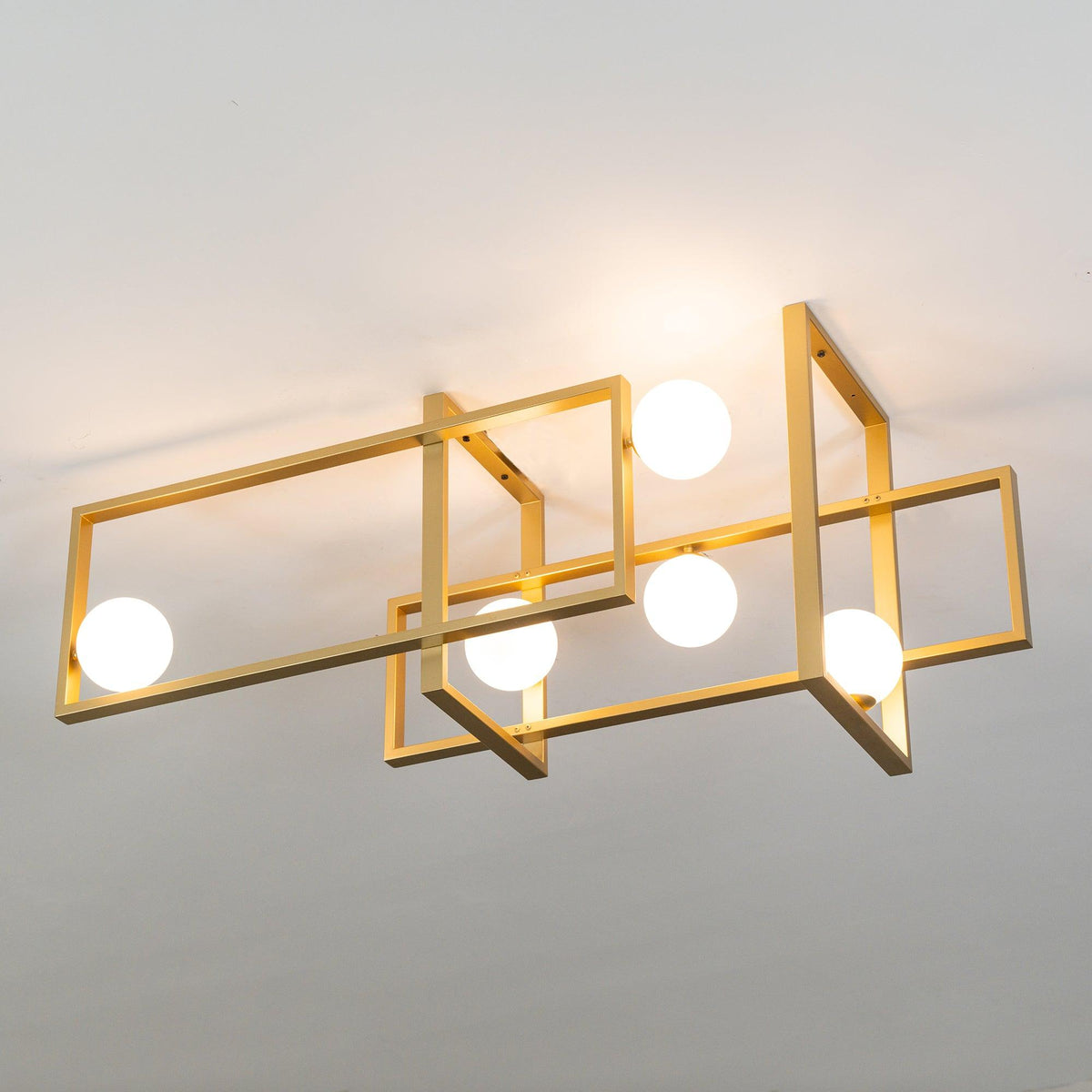 Veliiel Chandelier Mondrian Glass Brass Geometric Modern